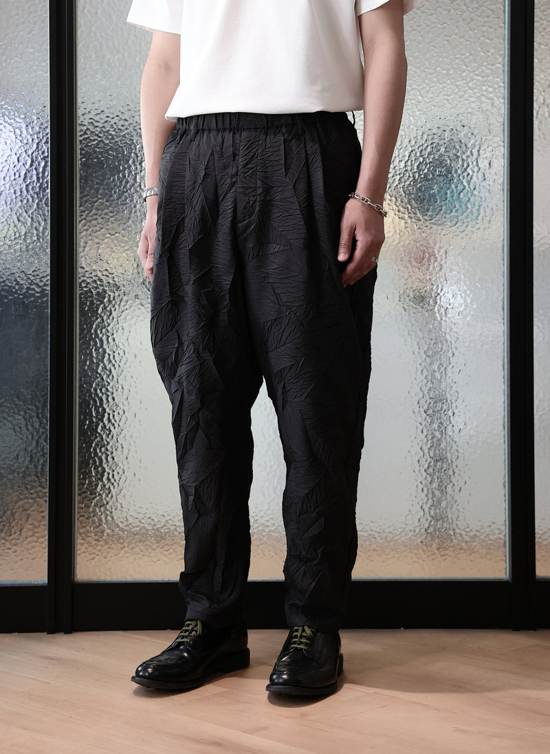 Distort Pleats Polyester Easy Pants