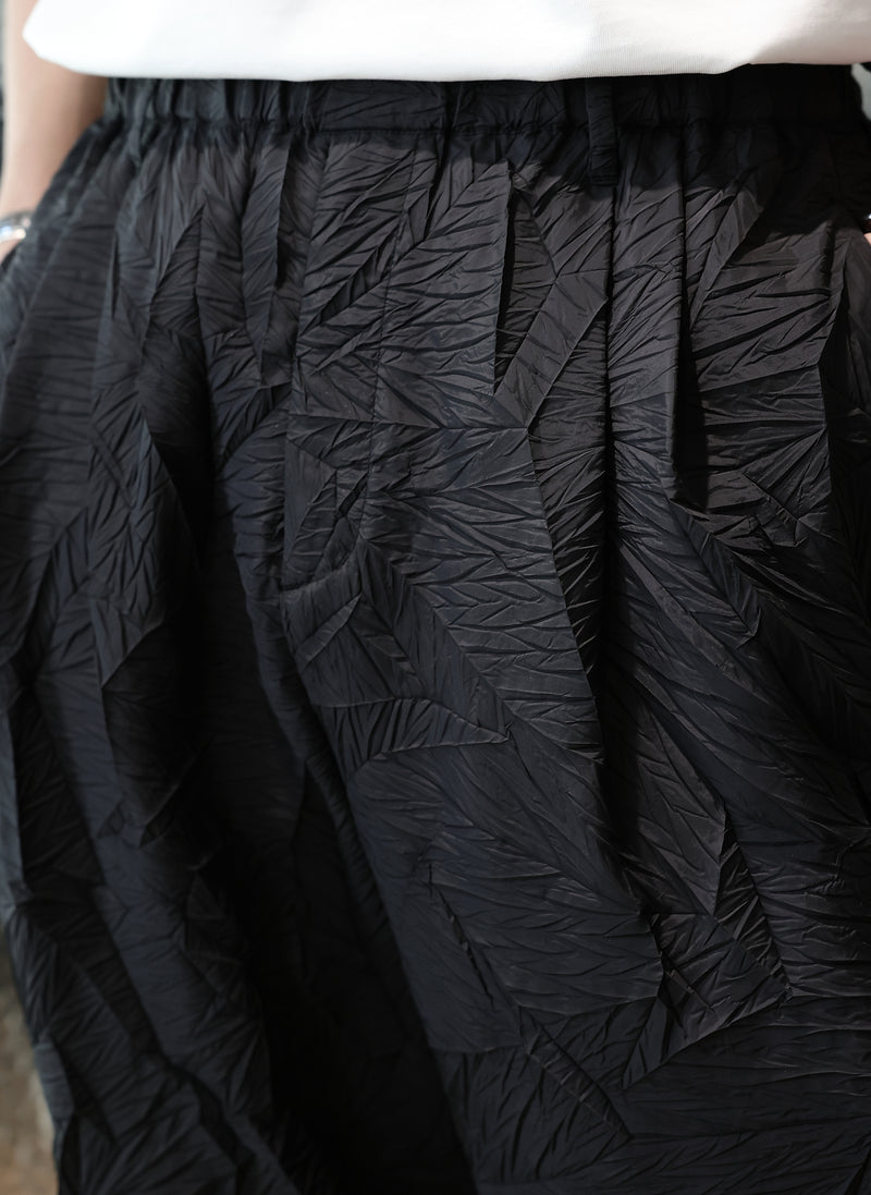Distort Pleats Polyester Easy Pants
