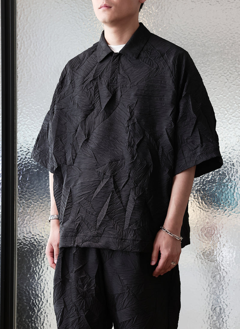 Distort Pleats Polyester Polo