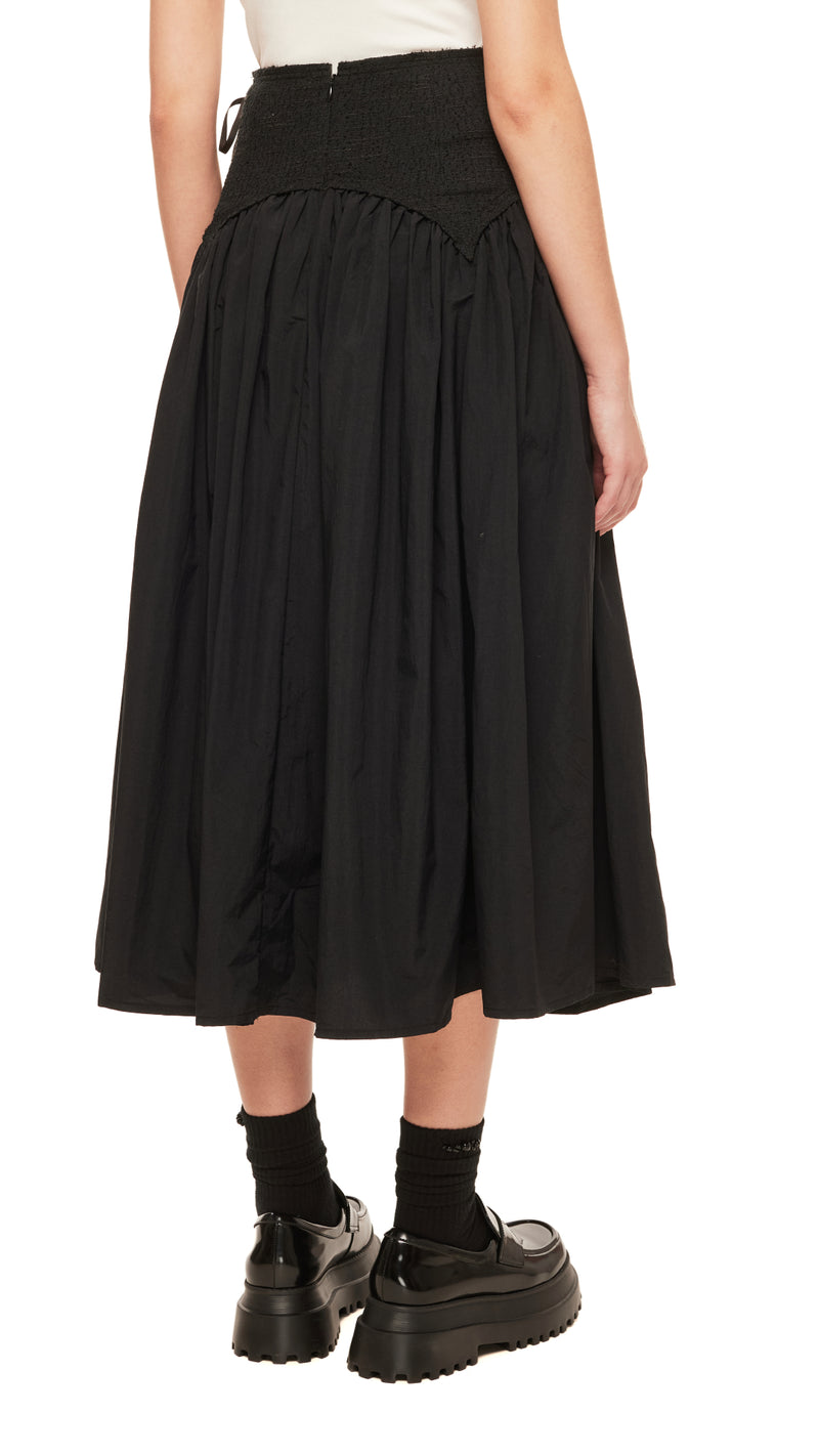 Tweed Lace-Up Skirt
