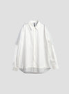 60s Cotton typewriter Blocking Shirt