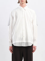60s Cotton typewriter Blocking Shirt