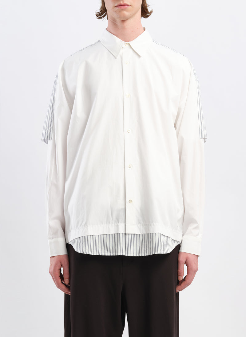 60s Cotton typewriter Blocking Shirt