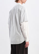 60s Cotton typewriter Blocking Shirt