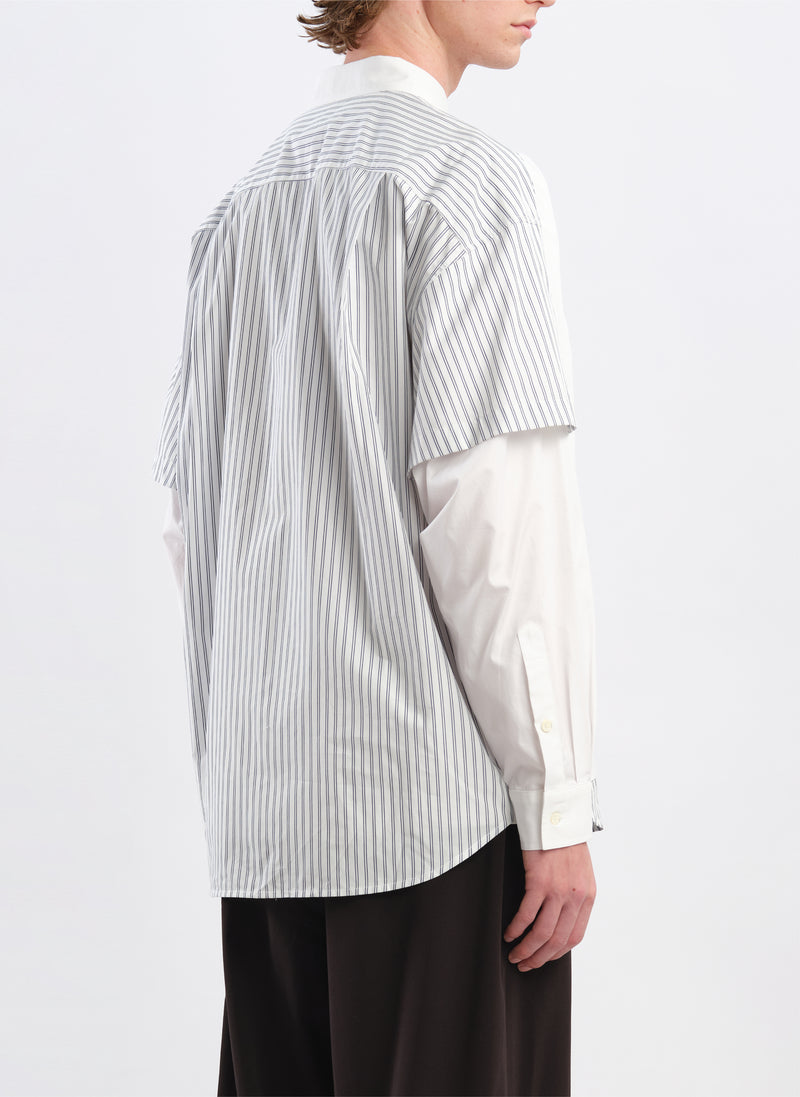 60s Cotton typewriter Blocking Shirt