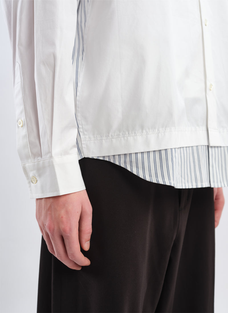 60s Cotton typewriter Blocking Shirt