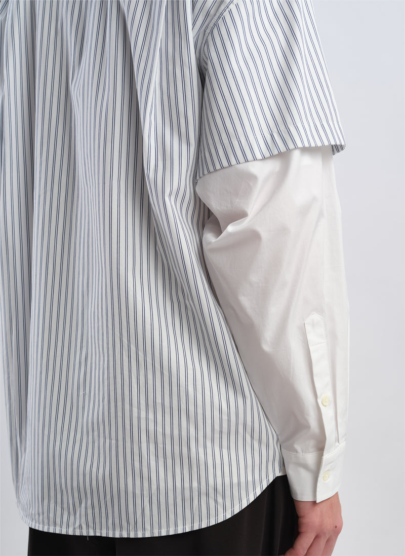60s Cotton typewriter Blocking Shirt