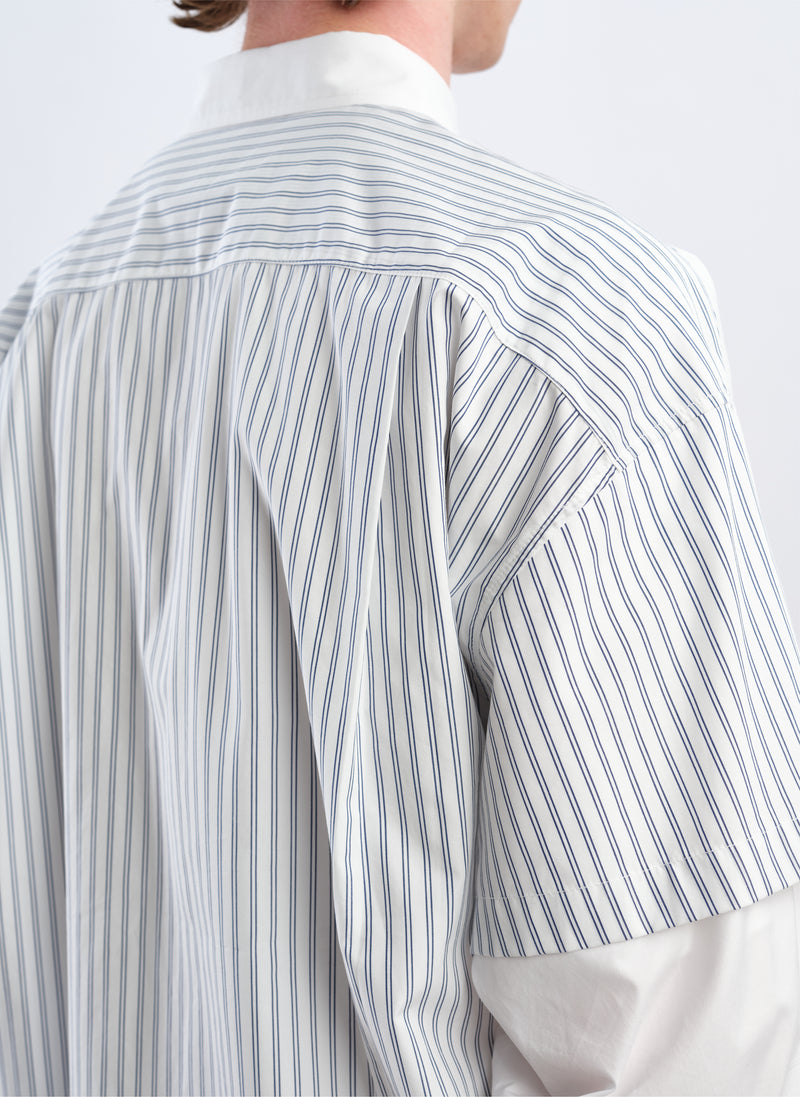 60s Cotton typewriter Blocking Shirt