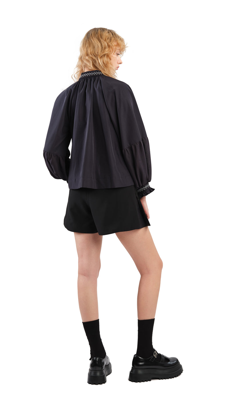 Smocking Balloon Sleeves Jacket