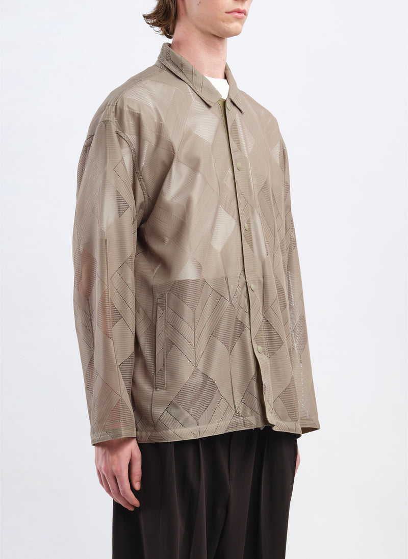 Polyester Geometric Jacquard Coach Jacket