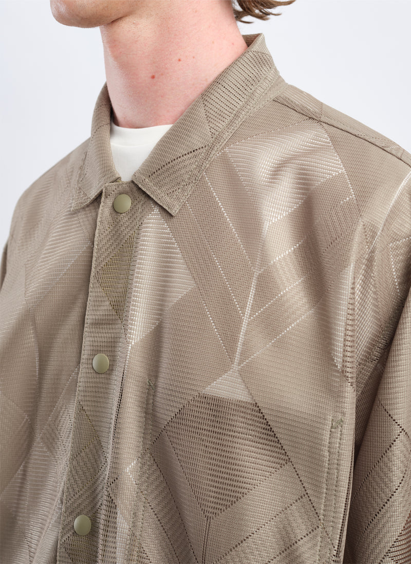 Polyester Geometric Jacquard Coach Jacket
