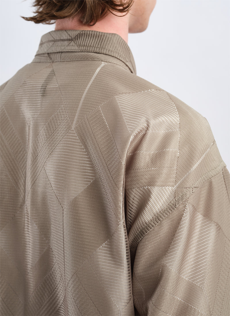 Polyester Geometric Jacquard Coach Jacket