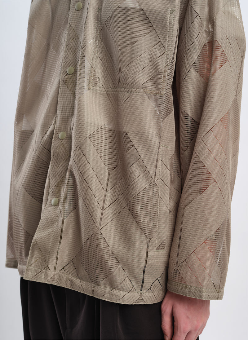 Polyester Geometric Jacquard Coach Jacket