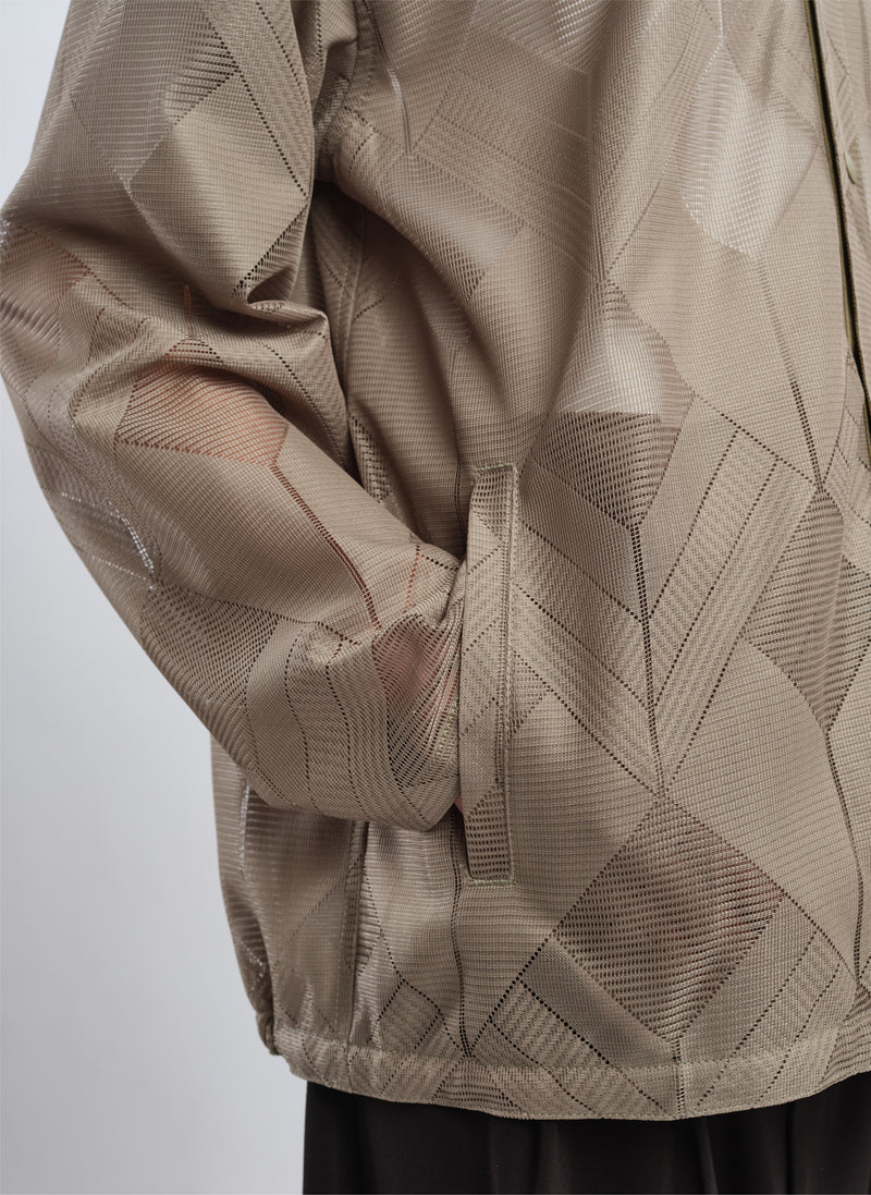 Polyester Geometric Jacquard Coach Jacket