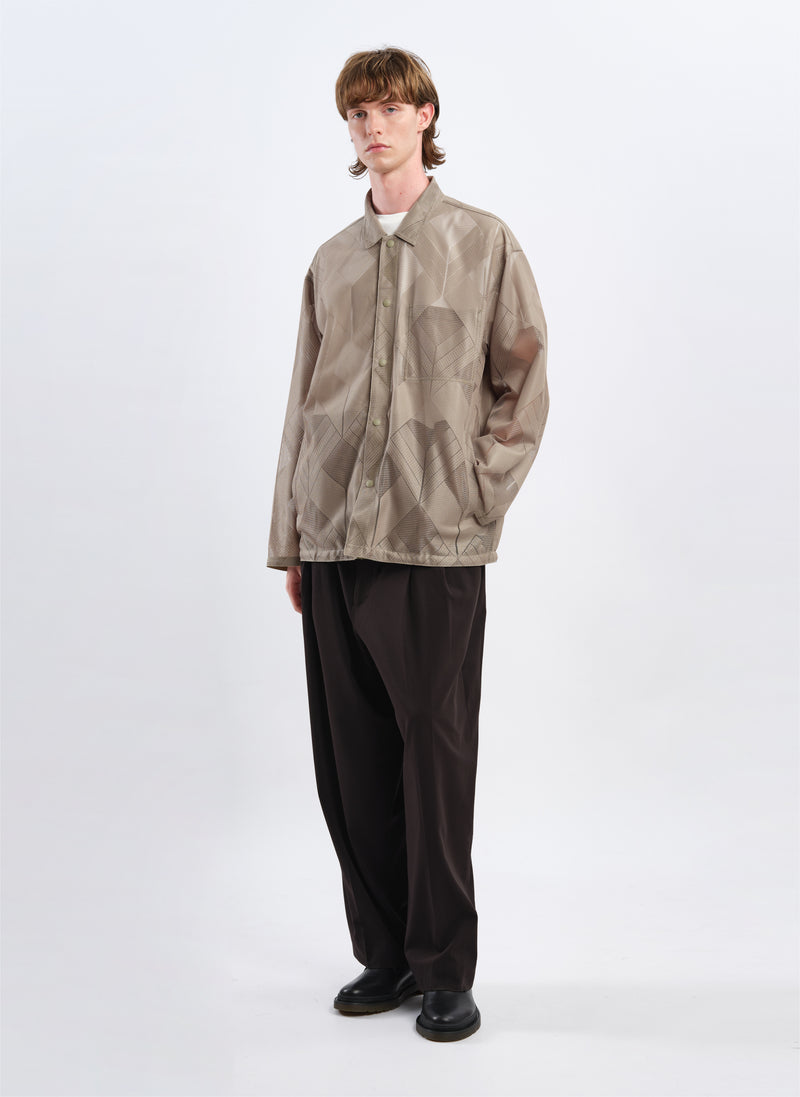 Polyester Geometric Jacquard Coach Jacket