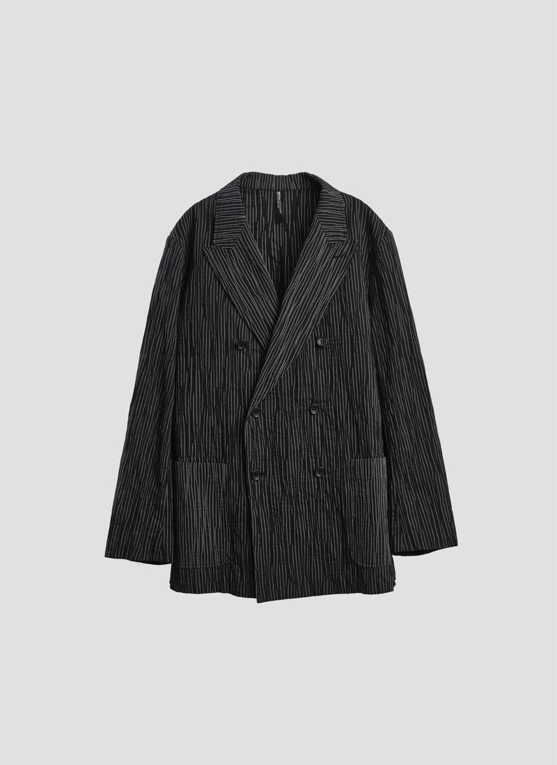 Distort Cotton Dobby Cloth Double Breasted Blazer