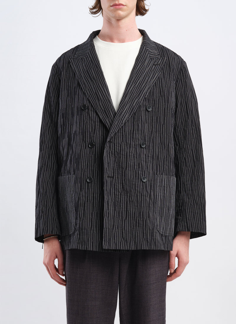 Distort Cotton Dobby Cloth Double Breasted Blazer