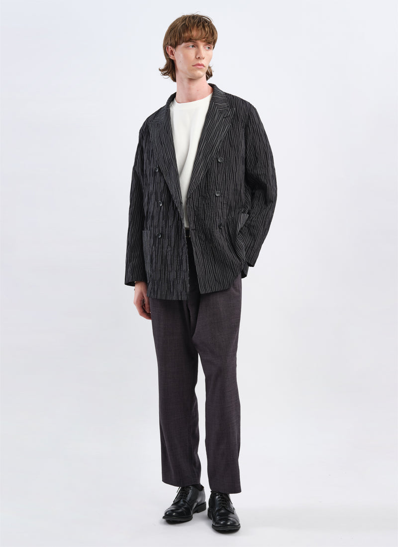 Distort Cotton Dobby Cloth Double Breasted Blazer