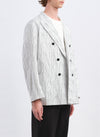 Distort Cotton Dobby Cloth Double Breasted Blazer