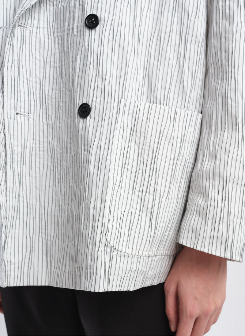 Distort Cotton Dobby Cloth Double Breasted Blazer