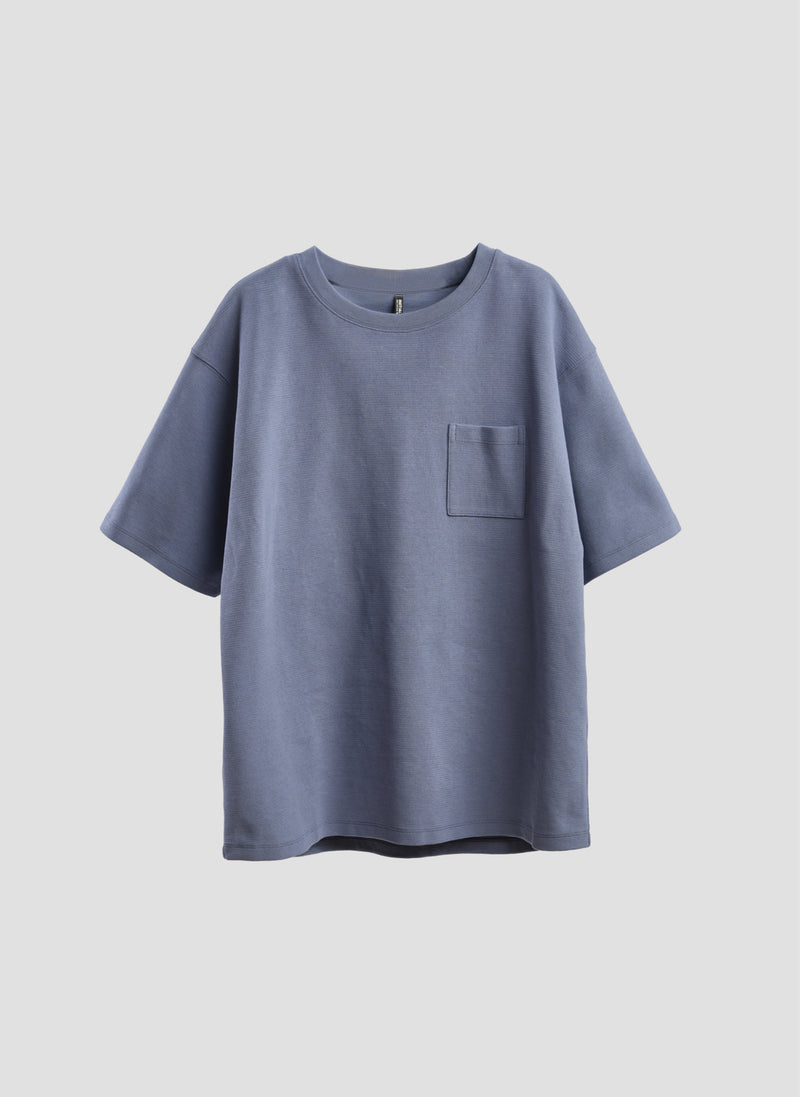 Cotton Rib Short Sleeves Top