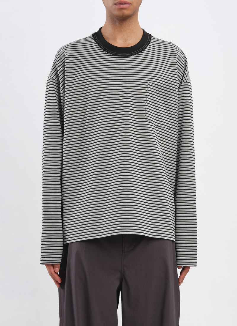 Jacquard Long Sleeves Border Top