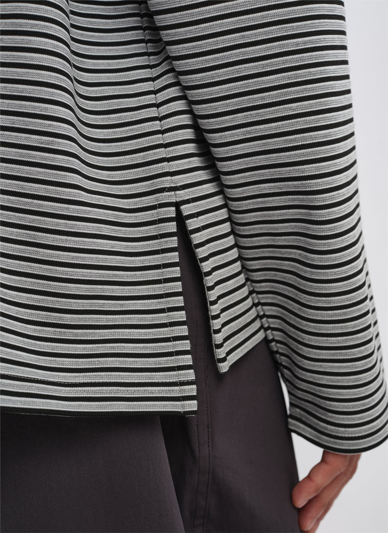 Jacquard Long Sleeves Border Top