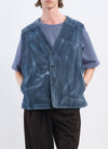 Indigo Cotton Polyester Jersey Waistcoat