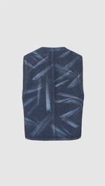 Indigo Cotton Polyester Jersey Waistcoat
