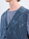 Indigo Cotton Polyester Jersey Waistcoat