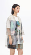 Mariko Enomoto Graphic Printed Mesh Kimono Coat