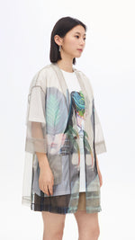 Mariko Enomoto Graphic Printed Mesh Kimono Coat