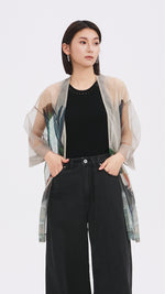 Mariko Enomoto Graphic Printed Mesh Kimono Coat