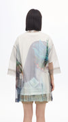 Mariko Enomoto Graphic Printed Mesh Kimono Coat