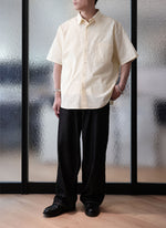 Cotton Seersucker Oversized Short Sleeves Shirt