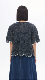 Cold Dye Lace Collarless Jacket