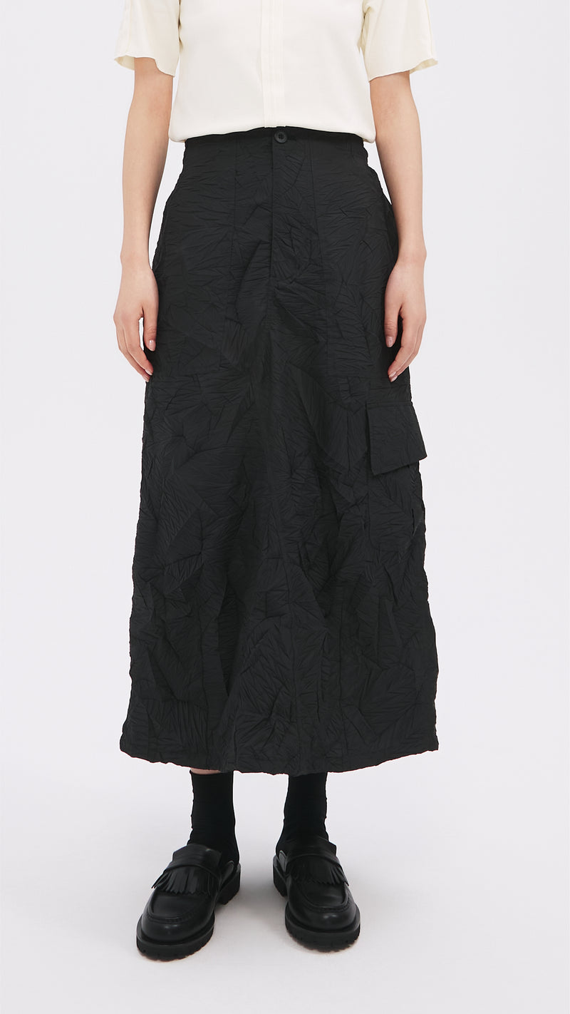 Distort Pleated Military Skirt