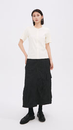 Distort Pleated Military Skirt