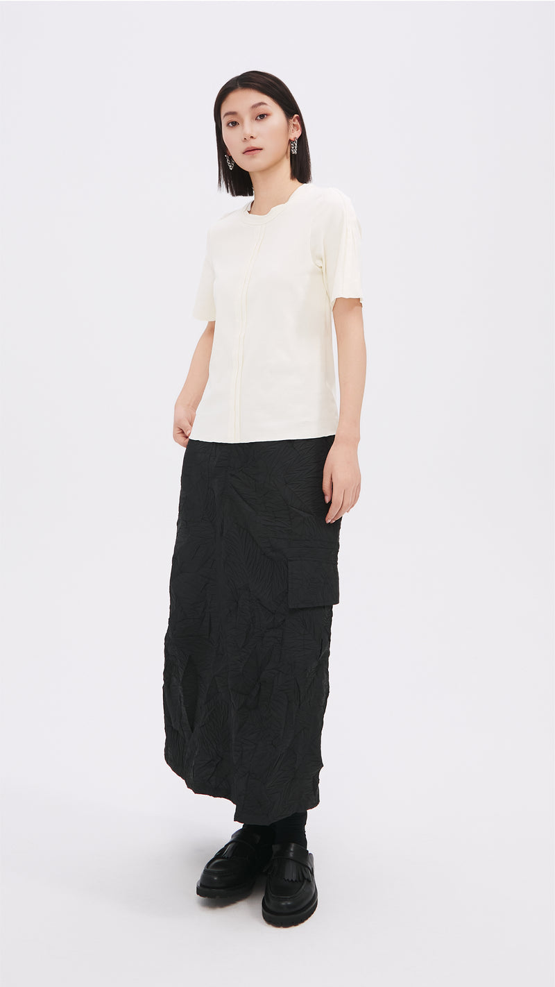 Distort Pleated Military Skirt