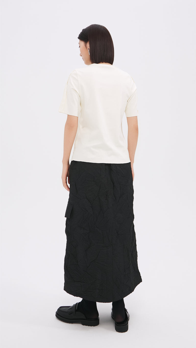 Distort Pleated Military Skirt