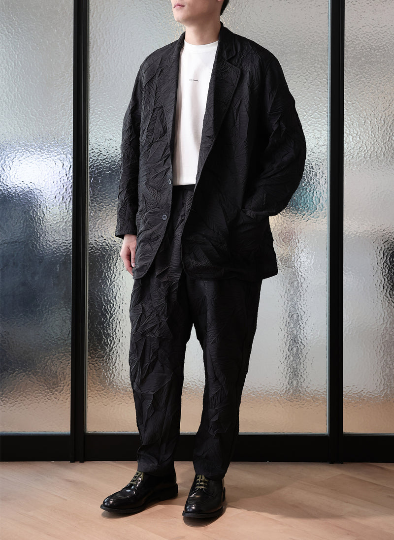Distort Pleats Polyester Easy Pants