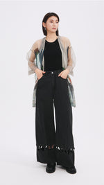 Cut Out Trims Jeans