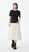 Tucks-trimmed T-Shirt