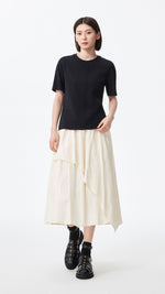 Tucks-trimmed T-Shirt