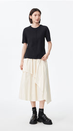 Tucks-trimmed T-Shirt