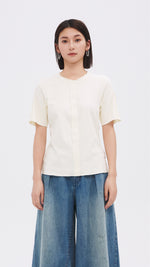 Tucks-trimmed T-Shirt