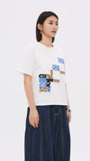 Patched Floral Embroidery Tee