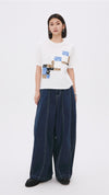 Patched Floral Embroidery Tee