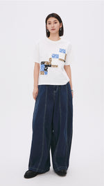 Patched Floral Embroidery Tee