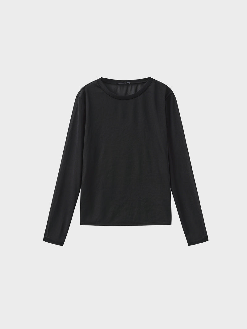 Mock-neck Sheer Top